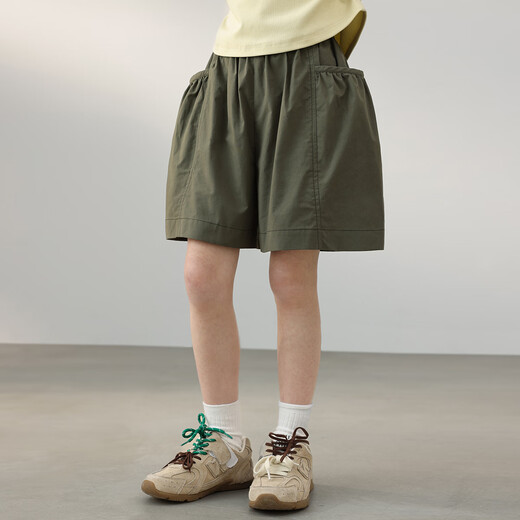 
LUSON Chen Dazhu Girls Shorts Outdoors 2025 New Military Green Work Pants Children's Crop Pants Thin