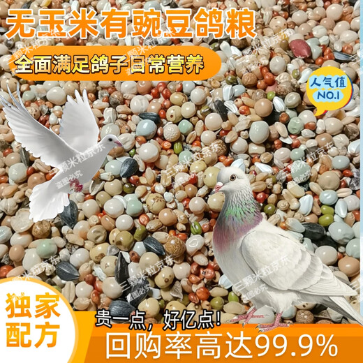 New pigeon food 20 Jin Jin is equal to 0.5 kg. Corn-free pigeon food with corn pigeon feed racing nutrition pigeon food for adult and young pigeons 5 Jin Jin is equal to 0.5 kg. No corn pigeon food with peas 20 Jin Jin is equal to 0.5 kg.