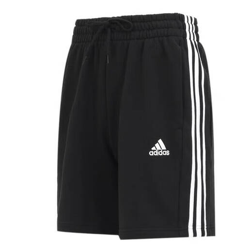 阿迪达斯 （adidas）针织纯棉宽松透气休闲裤男裤新款跑步健身训练运动裤五分裤短裤 IC9435/有抽绳，刺绣logo L 180/86A  建议150-170斤