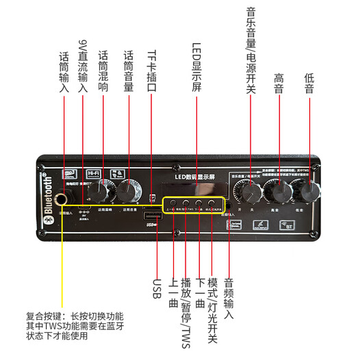 Malata (Malata) M+9401 outdoor performance trolley speaker electric acoustic guitar folk singing instrument Bluetooth speaker square dance street audio subwoofer 12-inch single microphone free USB flash drive