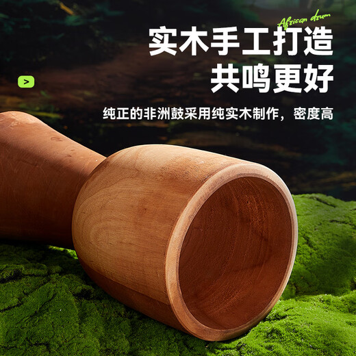 前谷（CEGA）非洲鼓成人10英寸初学者山羊皮木鼓专业手鼓打击乐器节日礼物