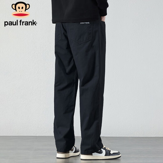 Paul Frank Casual Pants Men's Autumn and Winter Straight Pants Men's Simple Trendy Brand Korean Style Wide Leg Men's Pants Long Pants Black M