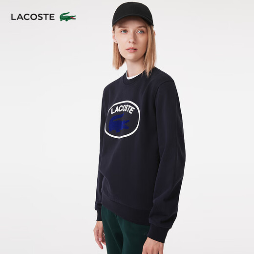 Lacost (Lacoste) Französisches Krokodil-Logo für Frauen-Logo-Druck lässig einfache modische runde Hals langärmelige Sweatshirt SF8922 HDE/Marine Blue One Size 32 150