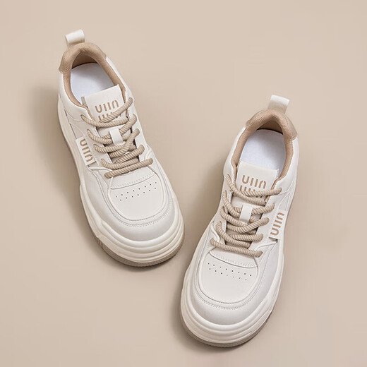 NOSSKISS luxury high-end brand shoes for women 2025 new small height-enhancing thick sole versatile sports and casual white shoes red 37