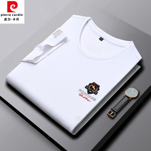 皮尔卡丹（pierre cardin）新款夏季短袖高品质短袖T恤男圆领男生时尚新潮上衣 6176-大红 均码 48