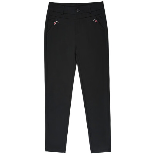 Baisi Shield Middle-Alter Damenhosen 2025 Neue Mutter Hosen Frühlings- und Herbsthosen Herbst und Winter plus Fleece Lose gerade Hosen Frauen 9928 Elastische Taille Schwarze Hosen 29 29