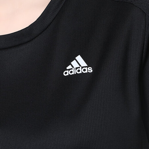 Adidas official ship store short-sleeved summer new running training sportswear woven fast-drying half-sleeved top round neck T-shirt 9274-Black woven fast-drying-spot fast-drying XS Recommended 70-85Jin [Jin equals 0.5 kg]