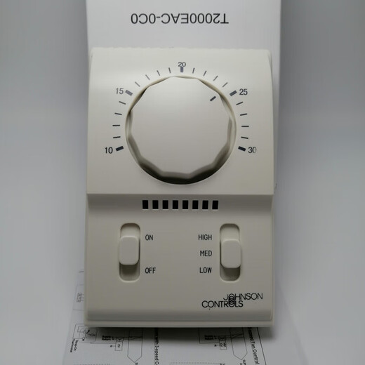 Johnson thermostat T2000EAC0C0 single cooling mechanical controller central air conditioning three-speed panel switch Jiang white single cooling