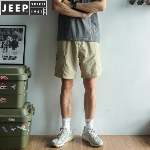 Jeep Spirit Summer Japonais rétro multi-poche shorts de travail hommes lâches droites à séchage rapide couleur solide vieux pantalon à cinq points