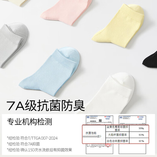 Cotton Bamboo House Socks Women's Pure Cotton Summer Thin Mid-Tube Socks 2025 New Postpartum Deodorant Spring and Autumn White Stockings Basic Style Combination Two (White + White + White One Size) Basic Style is More Sweat-Absorbent 5 Pairs Pack 35-39