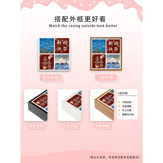 立体浮雕手绘套装结新婚订婚创意DIY数字油画手工填充色石英砂肌 肌理画3291 60*60cm加厚实木内框_肌理颜料+