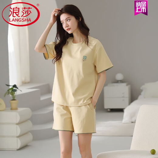 Langsha Pajamas (Langsha) Shorts de coton pur en coton pur de l'été