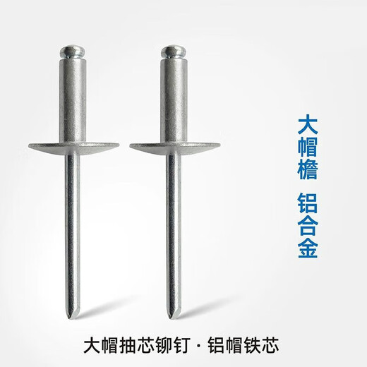 大帽抽芯铆钉大帽檐圆头大帽沿拉铆钉车厢大扁头拉铆钉大头铝拉钉 4*16*大帽12250只