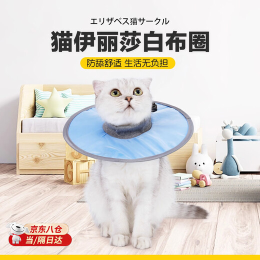 MPPMCK pet Elizabethan sterilization care collar cat and dog grooming collar anti-licking and biting small dog headgear light blue L (recommended 6-10 Jin Jin equals 0.5 kg)