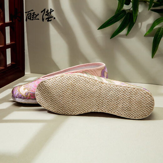 内联升新品女布鞋千层底汉服绣花鱼跃龙门春季款七夕 粉花 38
