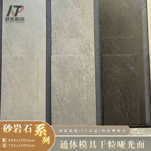 倪之尔模具干粒面瓷砖600x1200哑光砂岩仿古砖餐厅商场酒店防滑耐磨 IT15054_750x1500mm