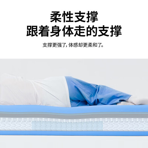 蓝盒子方块记忆棉弹簧床垫透气软硬适中舒适睡感双人 方块60蓝 1350mm*2000mm