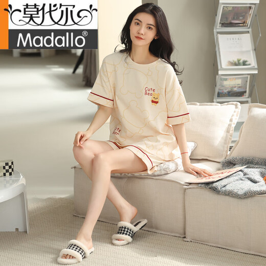 莫代尔2025年新款睡衣女夏纯棉短袖短裤春秋款夏天夏款可外穿家居服套装 ZH-9853#短裤 M (80-100斤)
