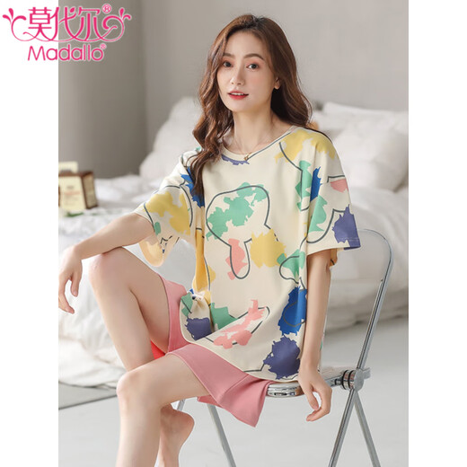 Modal Pyjamas für Frauen im Sommer Neue Kurzärmel-Shorts Zweiteiler Set Sweet Gradient Summer einfache lässige Heimkleidung kann außerhalb von YZT9856 M Frauenstil getragen werden