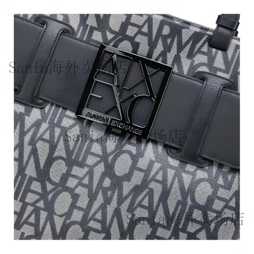 阿玛尼（ARMANI）EMPORIOARMANI阿玛尼时尚潮流满印Logo休闲PU拼合成革托特包Tote 基础装(包+防尘袋)