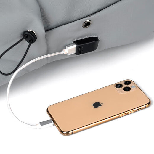 Kangaroo Backpack Men's Backpack Large Capacity Business Laptop Bag Middle School and High School College Student Bag Women's Travel Bag Gray Upgraded USB Interface + Convenient Headphone Jack