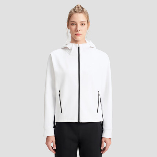 迪桑特（DESCENTE）TRAINING系列针织运动连帽宽松上衣夹克女款 WT-WHITE L
