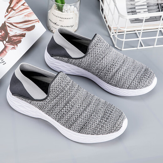 Four Seasons Old Man Shoes Mesh Breathable Large Taille chaussures de marche Two-Wear One-Pin-One Stepping Chaussures Parents chaussures talon Toe Toe Half Slippers Xe-9901 All Black 42