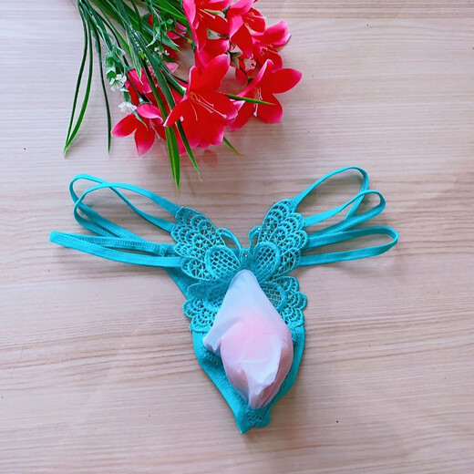 Men's Sexy No-Take-Off Hollow T-string Seamless Thin Strap Couple's Tempting Butterfly Embroidered T-Pants Rose Red One Pack One Size 80-160 Jin Jin is equal to 0.5 kg