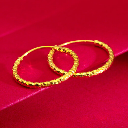 OIDSG Old Phoenix 999 Vietnamese sand gold baby's breath earrings women's imitation gold temperament plain hoop earrings that will not fade for a long time No. 1 baby's breath earrings 20 mm