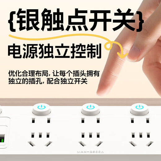 Sushi Helmo installation-free socket extender ultra-thin multi-functional two-way expansion socket converter/conversion plug/one-turn multi-socket/row plug 12-bit 2USB+Type-C