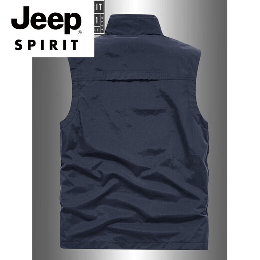 
JEEP SPIRIT high-end brand 2025 spring and autumn vest men multi-pocket middle-aged and elderly photography vest casual fishing workwear horse clip men gray M