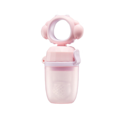 Baby food bite bag Fruit and Vegetable Silicone extrusion molar stick teether baby eating fruit supplementary utensils for home use white with base 1 pack