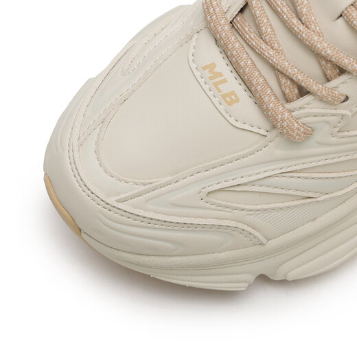 MLB Official Men's and Women's Shoes Sports Mesh Heightened Running Shoes 25 Winter New Casual Shoes 3ASHW005N New York Yankees/Cream 37.5 (235mm)