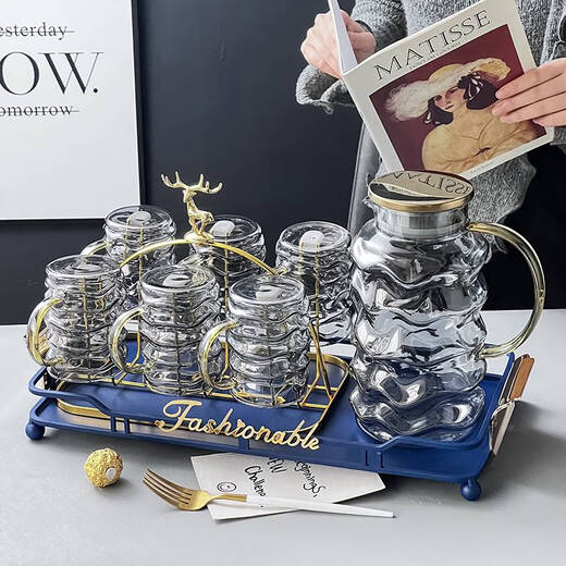 Легкий роскошный чайный сервиз Fantasy в кремовом стиле для переезда в новый дом, гостеприимная чашка, чайник, набор для воды, подарочная коробка для чашки, легкий роскошный чайный сервиз, набор из 9 предметов, подарочная коробка 691