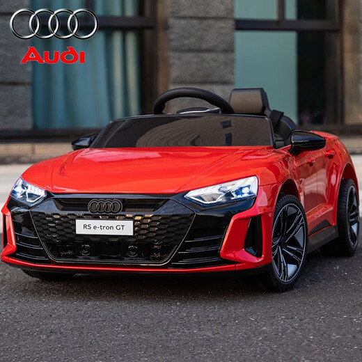 Kuxun Audi children's electric car four-wheel drive car remote control four-wheel baby toy car can sit in and swing stroller to give gifts