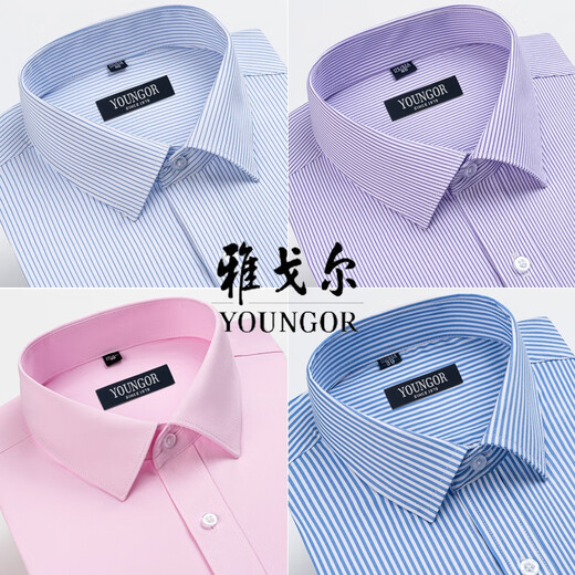 
CEO official flagship store Yageol long-sleeved shirt for men 2025 new pure cotton free iron middle-aged casual high-end profession 6627 38 (Suggested 100-115Jin [Jin equals 0.5 kg])
