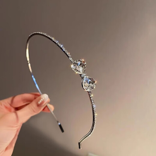 Crystal headband light luxury high-end hairpin headwear women's high-end 2025 new pressure hair hole headband practical outdoor hair accessories