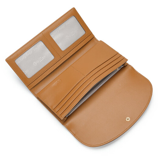 Jinlilai Damenbeutel Sommer Neuer Frauen Brieftasche Lang Silbertasche Retro gedruckt Clutch Coin Wallet Frauen brauner Kaffee