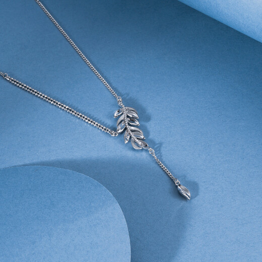 Zhaoliang fashion platinum necklace PT950 platinum wheat ear clavicle chain pendant Chinese Valentine's Day gift for girlfriend 6.86 g