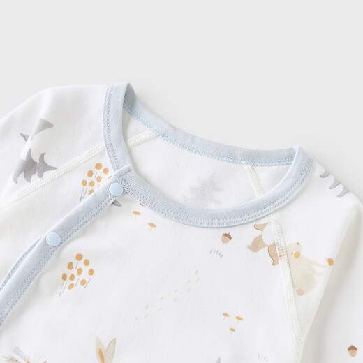 Tongtai (TONGTAI) baby jumpsuit spring and autumn pure cotton baby clothes newborn side-opening romper pajamas blue 73cm