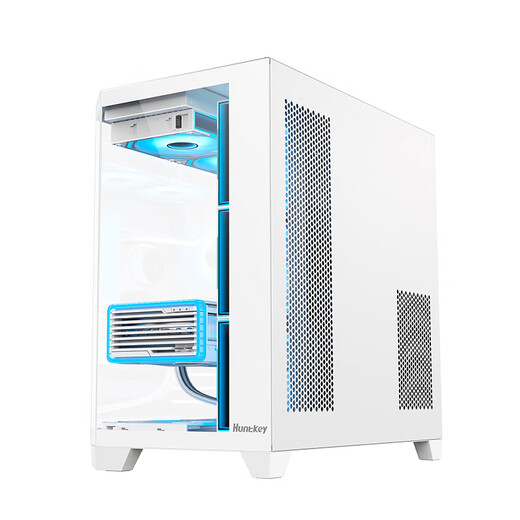 航嘉（Huntkey）S980龙卷风悦享版  360机箱无立柱海景房  S970暴风雪冰刃版电脑主机机箱（支持ATX主板/360水冷） S970暴风雪MAX冰刃版-白色 单机箱