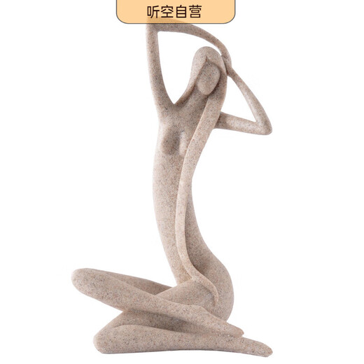 Nordic High-End Moderne Kunstwerke Sandstein kreatives Kunsthandwerk zu Hause langhaarige Schönheit Wohnzimmer Dekorationen Offen 12034 20 cm*10,5 cm*10 cm