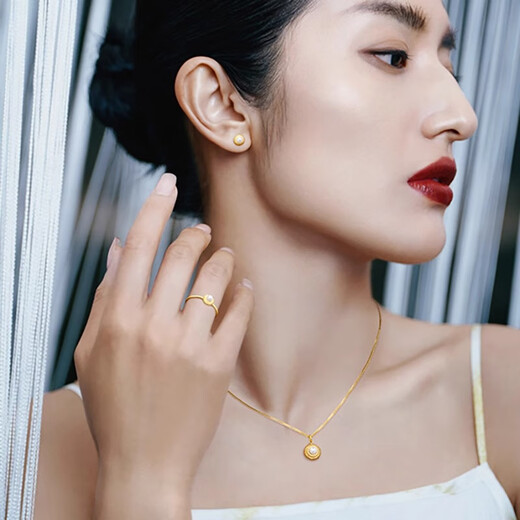 Chao Acer and Song Yi's same style intangible cultural heritage filigree perfect gold pure gold pearl ring as a birthday gift for girlfriend YD pre-sale women's size 12