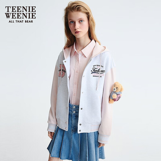 Teenie Weenie Bear Women's Sweatshirt 2025 Autumn New Vibrant Girl-Style Hoodie Jacket Pink S