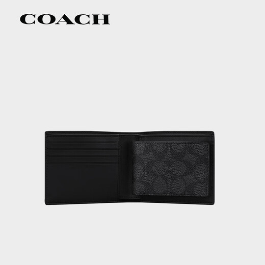 COACH蔻驰男士短款钱包钱夹CW380 CQBK七夕礼物送男友