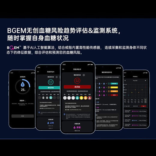 小丨米适用2025新款智能健康戒指监测血压血氧心率 香槟金[2301B可测血糖] 13号