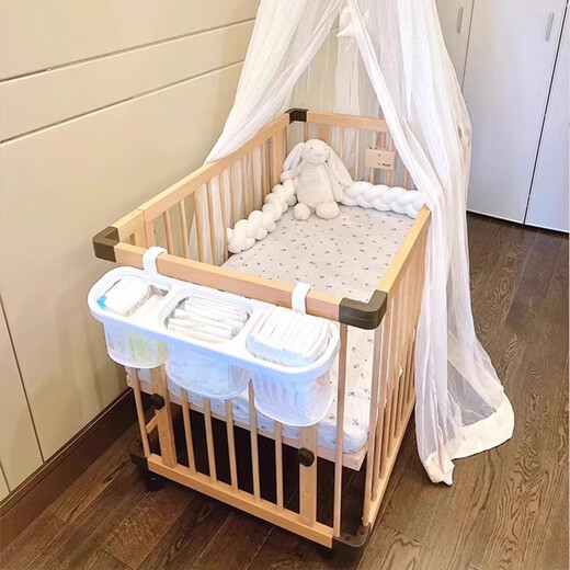 Qiaolexiong (Qiaolexiong) Baby Game Fence MARCO Cuna Bolsa colgante Bag Multifuncional Pañal Bolsa colgante Boba colgante de almacenamiento