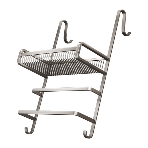 Toalla de toallas baño sin golpes de baño estante de almacenamiento de baño ducha de baño estante de vidrio barra de toalla de toalla de toallas pistola gris pistola simple-39cms gancho-9859