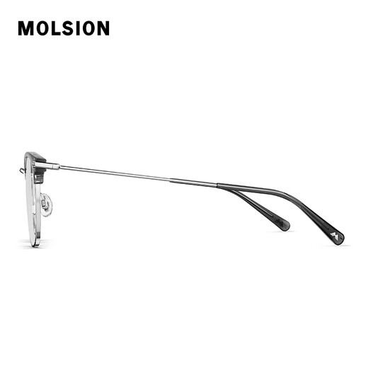MOSE Ultra-Licht-Brille Rahmen 2025 Neue D-förmige Augenbrauenrahmen Titanlegierungen Myopia-Rahmen-Matching-Grad MA6026 B16 Silver Eyebrow durchscheinend grauer Einzelrahmen