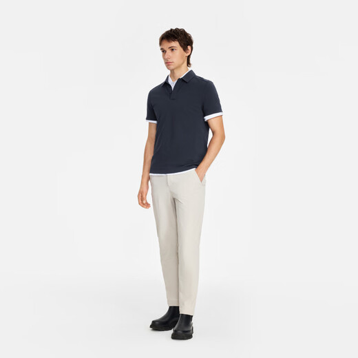 AIGLE【春夏新品】艾高POLO衫DFT速干排汗UPF40+防晒凉感短袖男士 帝国深蓝BI795 L (180/96A)